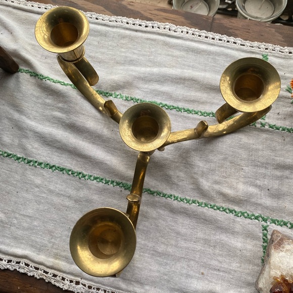 VTG Solid Brass Made in India Candelabra that holds 4 Candlesticks! - Picture 7 of 10